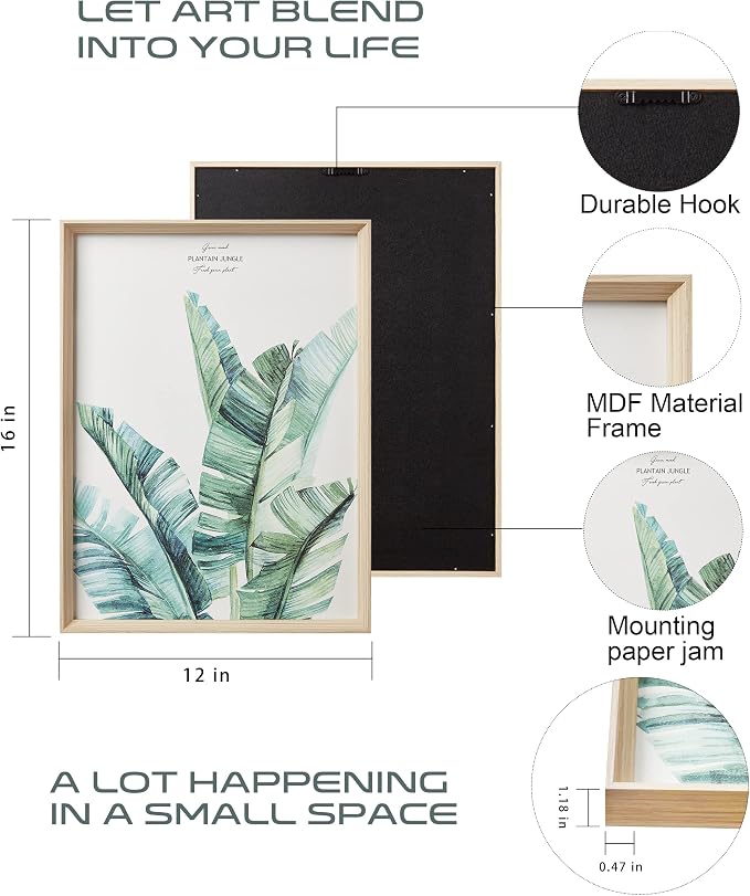 Framed Wall Art, Minimalist Botanical Canvas Wall Art - Image 5