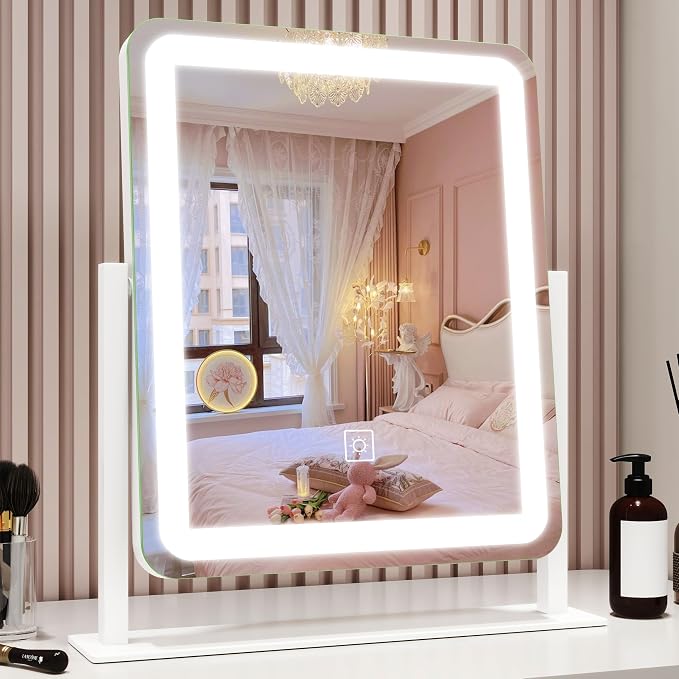 ROLOVE Vanity Mirror with Lights, 12.6"x15" LED Makeup Mirror with Lights by ROLOVE