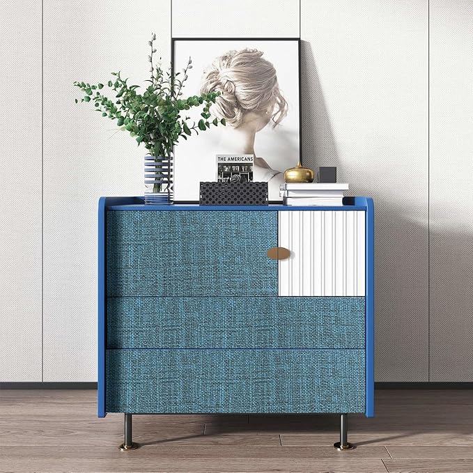 Yancorp 10ft Textured Fabric Teal Blue Wallpaper Faux Grasscloth Green Peel and - Image 4