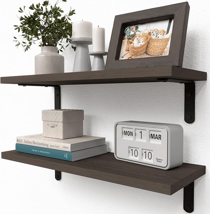 RICHER HOUSE Floating Shelves for Décor, Rustic Wood Wall Shelves for Bedroom by RicherHouse