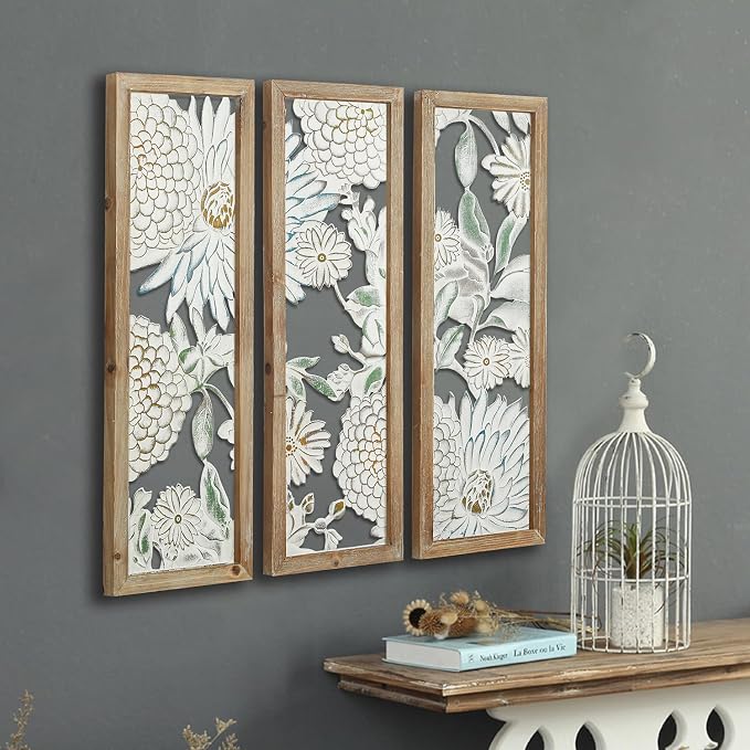 XIAOAIKA Boho Carved Wall Art Decor, 35.5 Inch Hand-Carved Panels, Antique by XIAOAIKA