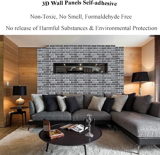 3D Wall Panels Peel and Stick, 3D Brick Wallpaper Peel and Stick, 10 Pack - Image 3