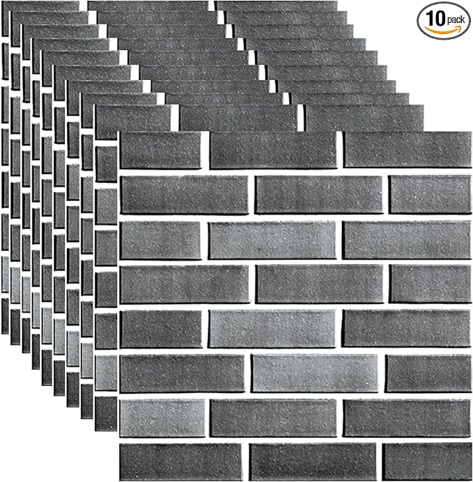 3D Wall Panels Peel and Stick, 3D Brick Wallpaper Peel and Stick, 10 Pack by 3DWallPanelsPeelandStickforInteriorDecoration