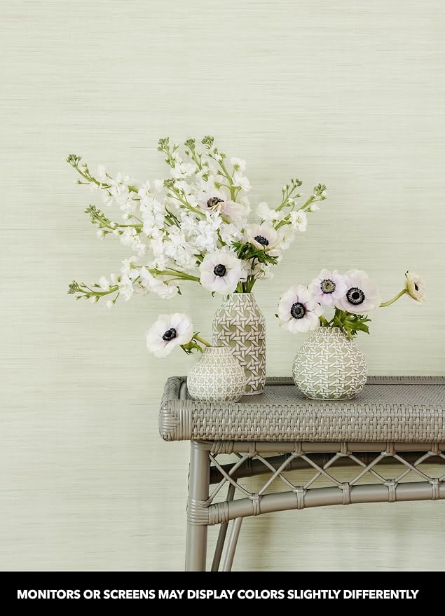 NuWallpaper x Society Social Green Classic Faux Grasscloth Peel & Stick - Image 2