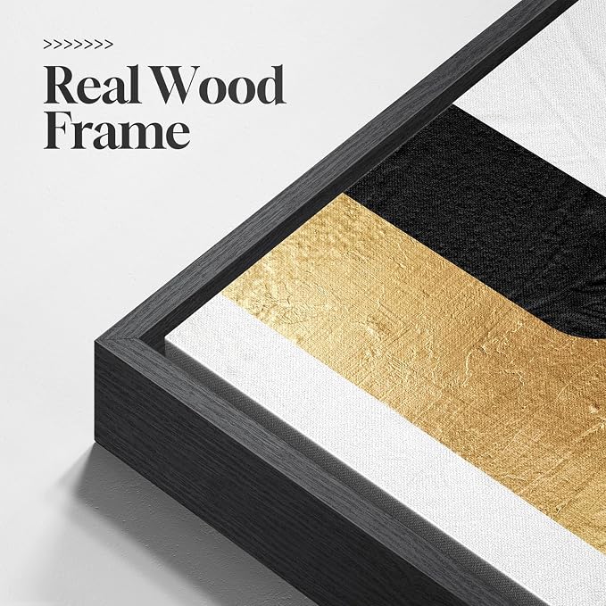 Large Framed Gold Abstract Geometric Wall Art - Image 5
