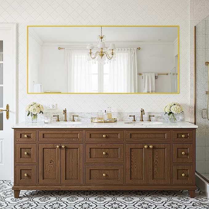 FICTOR Bathroom Vanity Mirror-Gold, 60x36 Inch, Shatterproof & Anti-Rust - Image 7