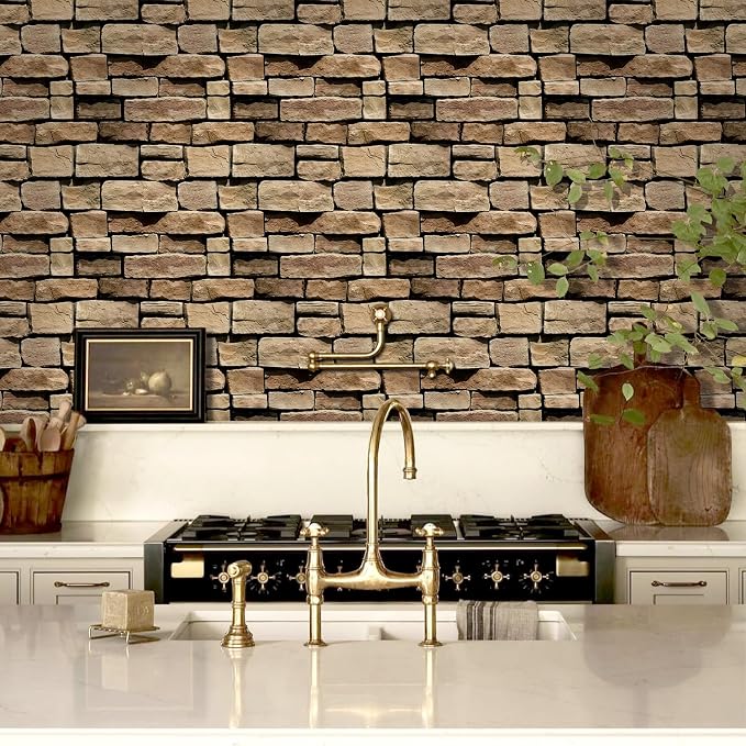Commomy 3D Faux Stone Wall Panel Peel and Stick Wall Tiles - Image 2