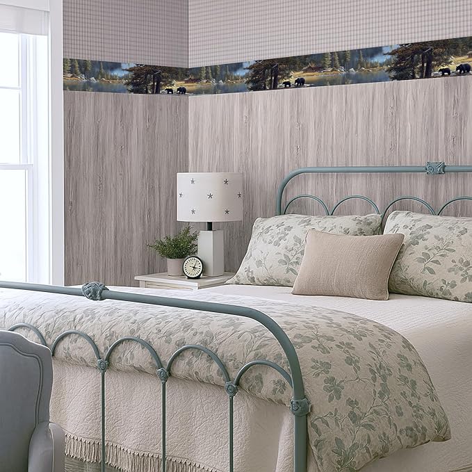 Forest Lake Wallpaper Border 196x4 Inch Peel and Stick Wall Border Self - Image 7