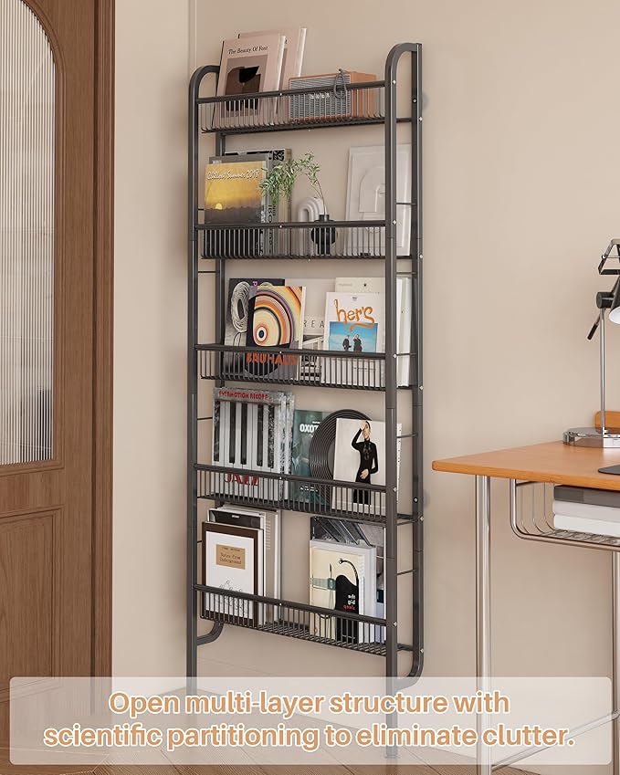 UMDONX Behind The Door Bathroom Shelf Narrow 5-Tier, Space-Saving Slim Storage - Image 7