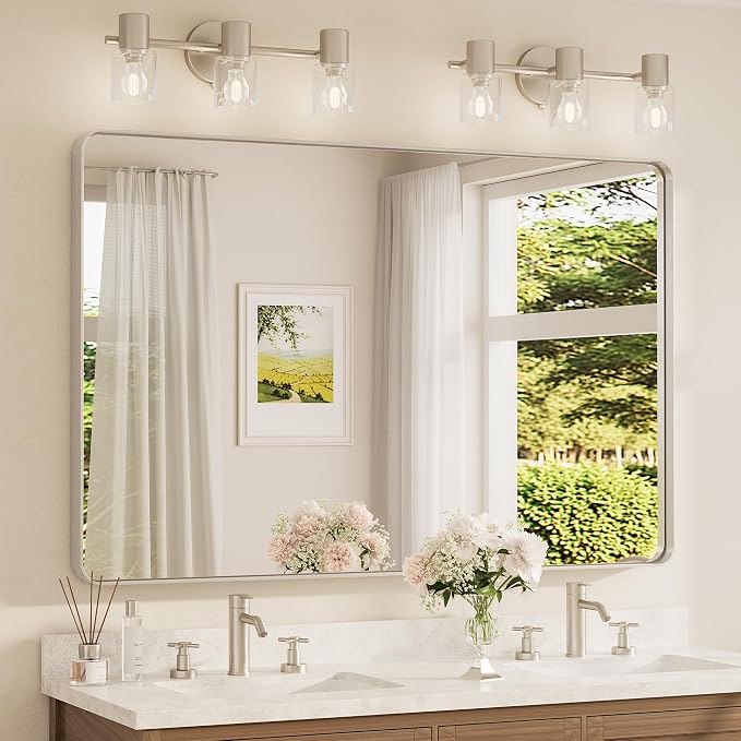 TETOTE 55 x 36 inch Brushed Nickel Mirror by TETOTE