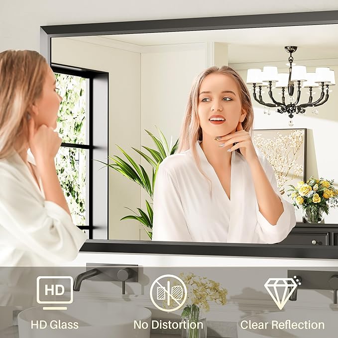 Briivue 55x32 Inch Black Bathroom Mirror - Image 3