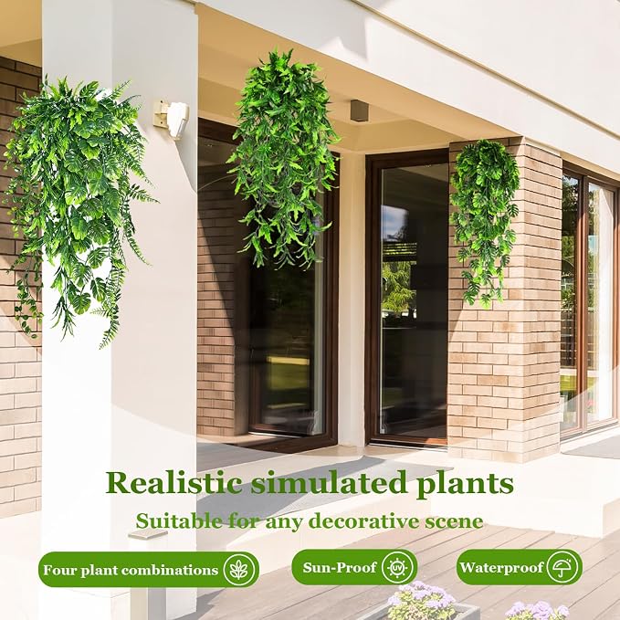 8 Pack Artificial Hanging Plants Fake Greenery Plants Fake lvy Vine - Image 2