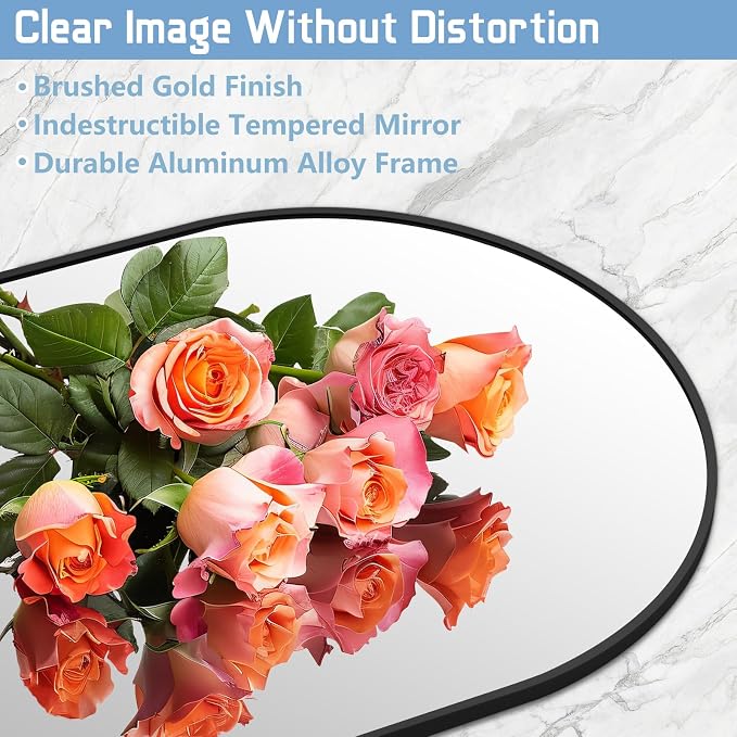 56"X18" Arched Full Length Mirror, Tempered Glass Full Body Mirror - Image 4