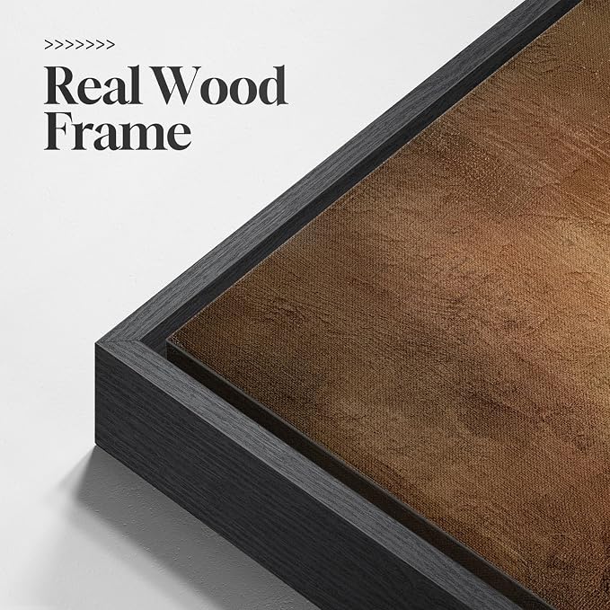Large Framed Brown Black Abstract Wall Art, Modern Vertical Canvas Prints - Image 5