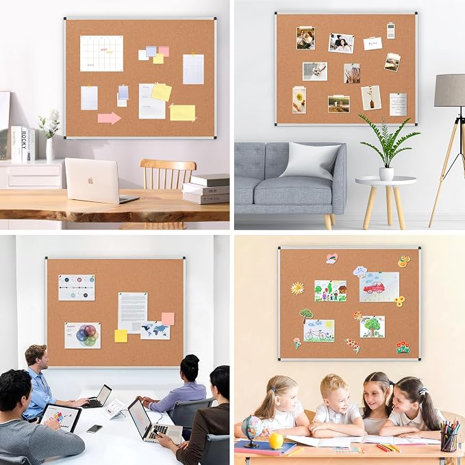 Extra Large Cork Bulletin Board 48" X 48", Wall Mounted Notice Pin Board - Image 8