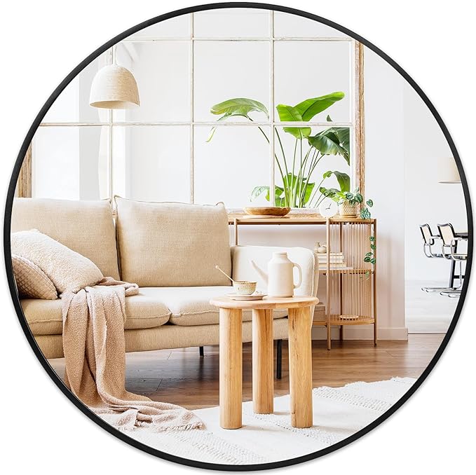 Fabuday Black Round Mirror 30 Inch by Fabuday