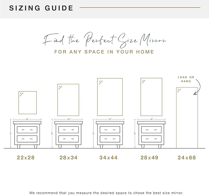 MCS Ezra 28.66x49.66 Large Wall Mirror, Vertical & Horizontal Wall Hanging - Image 6