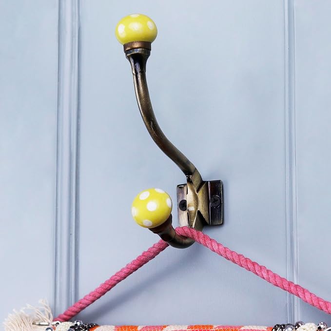 Indian Shelf Pack of 12 Heavy Duty Ceramic Unique Wall Hooks - Image 7