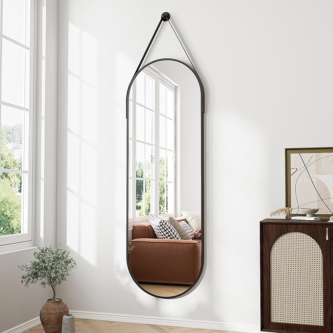 Full Length Mirror, Oval Wall Mounted Mirror by ZMYCZ