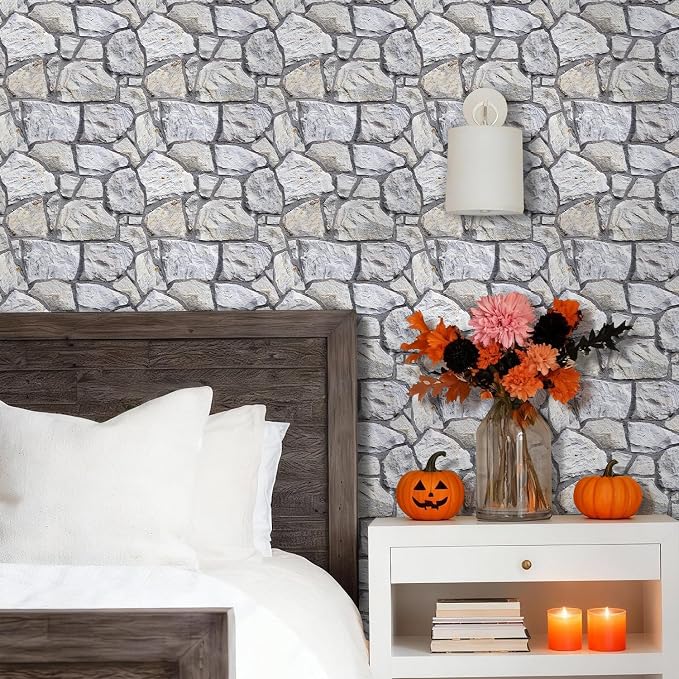 3D Faux Stone Wall Panels Peel and Stick, Stone-Look Textured Wall Sticker - Image 2