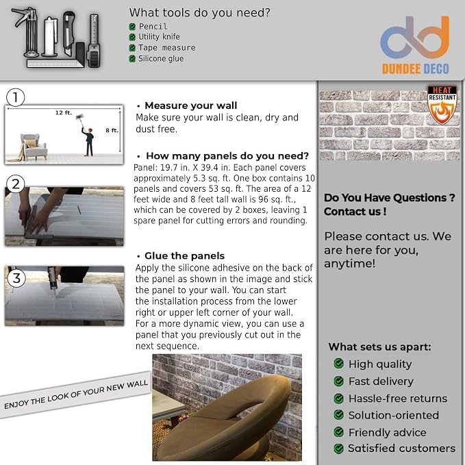 Dundee Deco 3D Wall Panels Faux Brick - Image 7