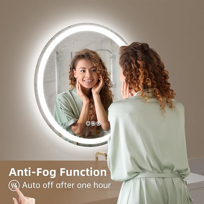 LOVESPEJO 30" Round LED Bathroom Mirror - Image 5
