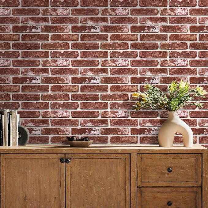 Commomy 3D Peel and Stick Brick, Ultralight Thin PVC Faux Brick Wall Panels - Image 6