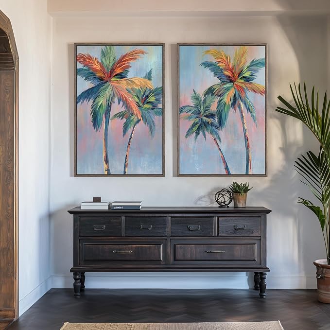 Framed Colorful Coastal Wall Art - Image 2