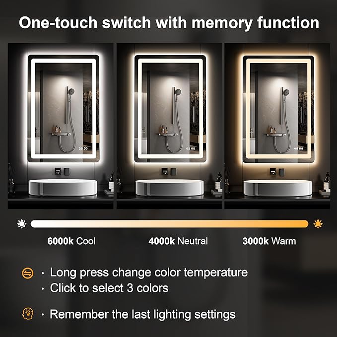 TRAHOME LED Bathroom Vanity Mirror 32"x24" - Image 5