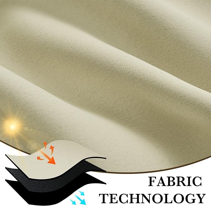 RYB HOME 100% Blackout Basement Curtains 36 inches Long, Heat & UV Blocking - Image 7