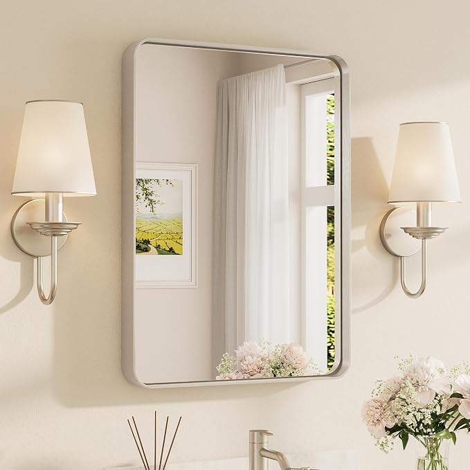 TETOTE Brushed Nickel Mirror 22 x 30 Inch by TETOTE