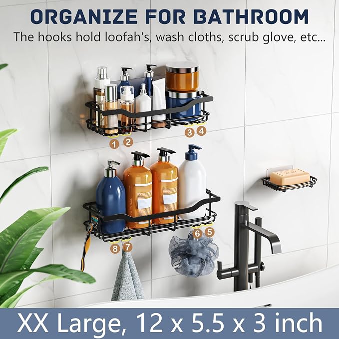 OMAIRA 3-Pack Shower Caddy - Image 6