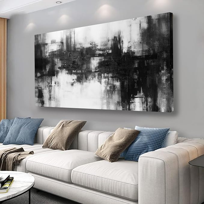 VHMING Black Abstract Wall Art Decor Black and White Painting Pop Culture Wall by VHMING