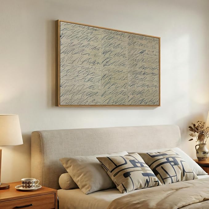 Framed Modern Neutral Beige Abstract Wall Art, Minimalist Canvas Prints - Image 4