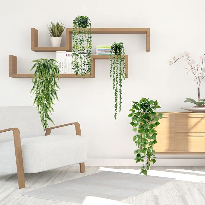 Sggvecsy Fake Hanging Plants 4 Pack Artificial Hanging Plants Fake Potted - Image 3