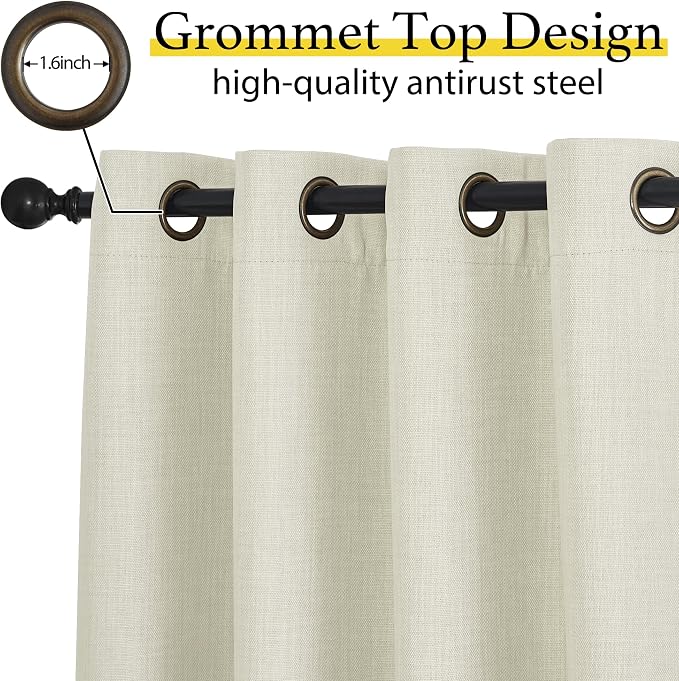 NICETOWN 24 inch Long Blackout Tiers, Farmhouse Grommet Half Window Curtains - Image 4