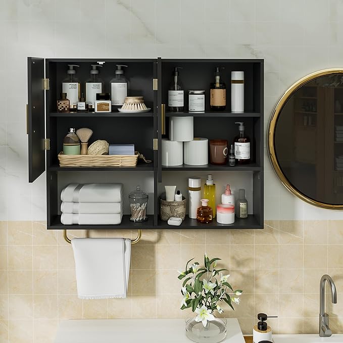 Bathroom Wall Cabinet Wood Large Wall Mounted Medicine Cabinet - Image 5