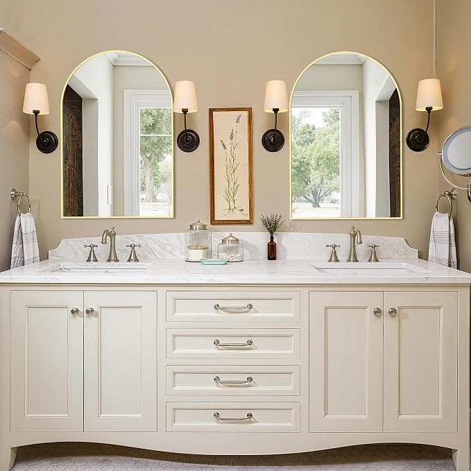 Vanity Bathroom Mirror for Wall, 2 Pack 30"x20" Arched Bathroom Mirror for Over - Image 7