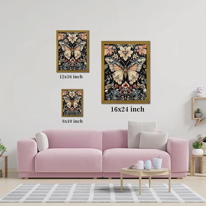 Hand Drawn Sandstone Nature Floral Wall Art, Framed Vintage 3D Textured - Image 4
