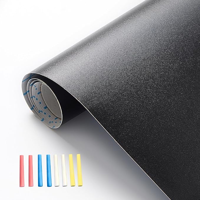 Chalkboard Wallpaper Peel and Stick, 35.4"x78.7" Blackboard Contact Paper Self by Borskyn