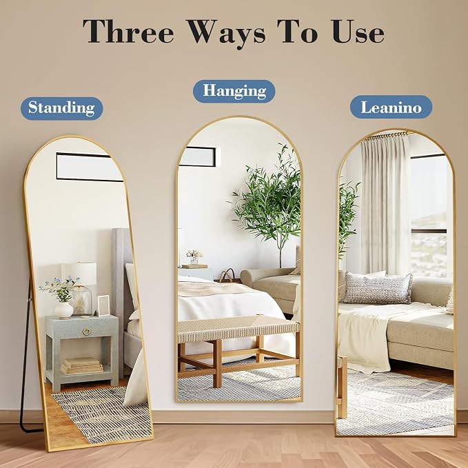 DUMOS 58"x19" Arched Full Length Mirror - Image 6