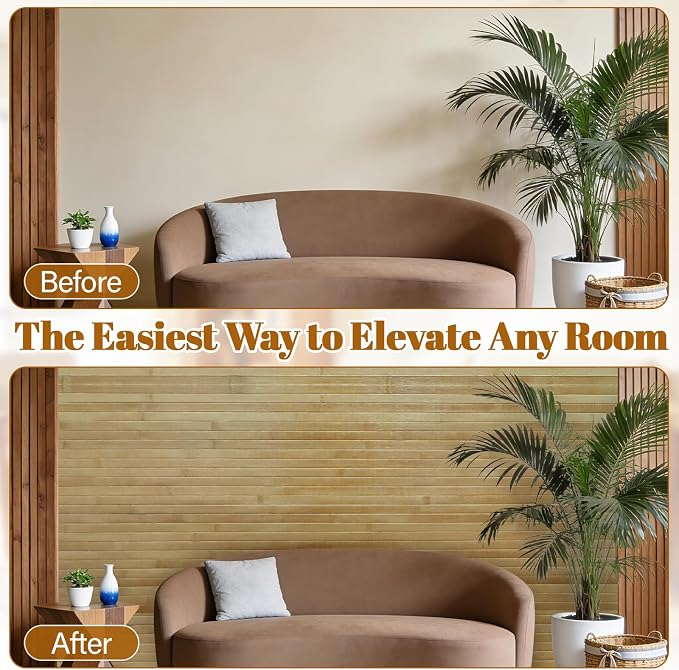 Natural Bamboo Wall Panel for Interior Wall Decor, Pole Wrap Wainscoting Wall - Image 7
