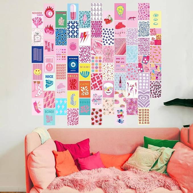 KBKBART 70pcs Preppy Room Decor, Aesthetic Pictures, Cute Trendy Pink Photo - Image 8