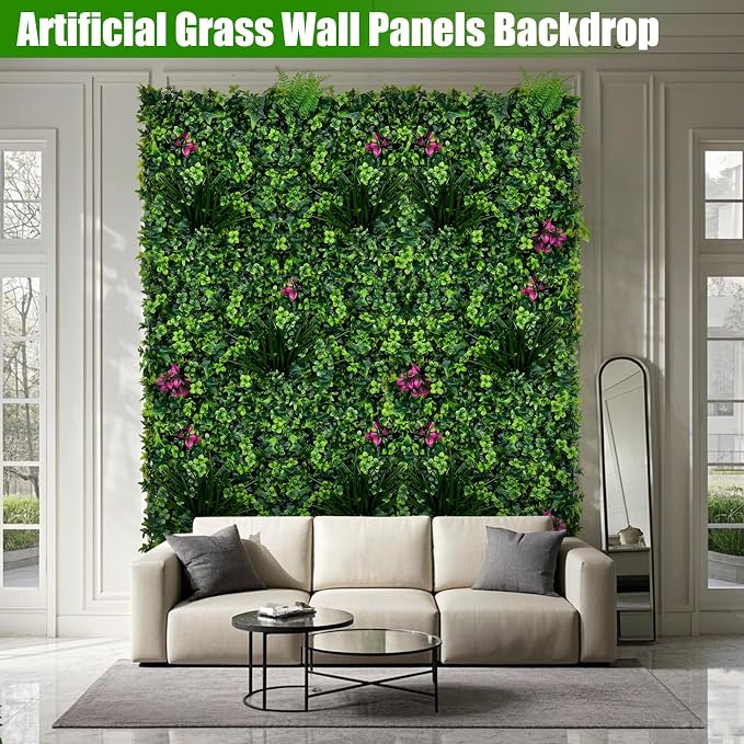 Artificial Grass Wall Panels, UV-Anti Fake Greenery Plant Boxwood Panels - Image 6