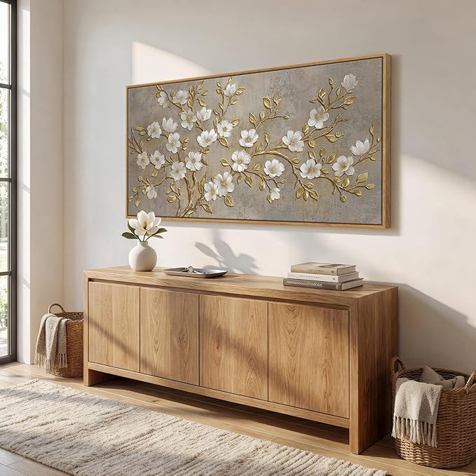 Large Framed Neutral Botanical Wall Art - Image 2