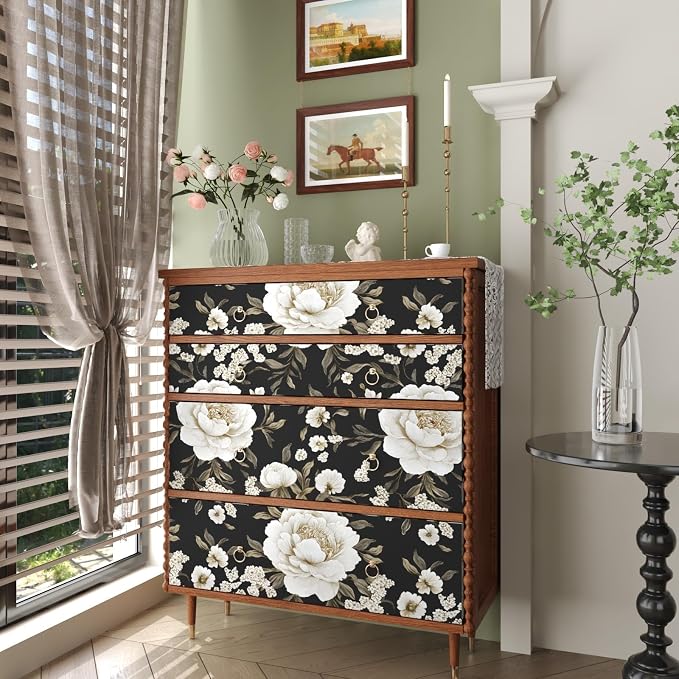 Laatse Boho Wallpaper Peel and Stick Dark Floral Wallpaper - Image 4