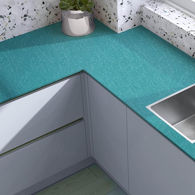Teal Peel and Stick Self Adhesive Wallpaper - Image 4