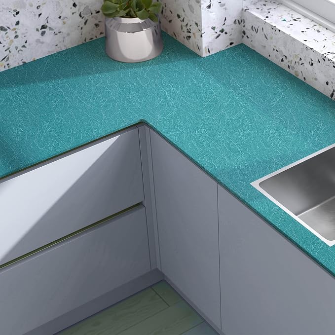 Teal Peel and Stick Self Adhesive Wallpaper - Image 4