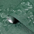 Dark Green Wallpaper Embossed Floral Peel and Stick Wallpaper 118inL78.7inW by VisitTheLativo