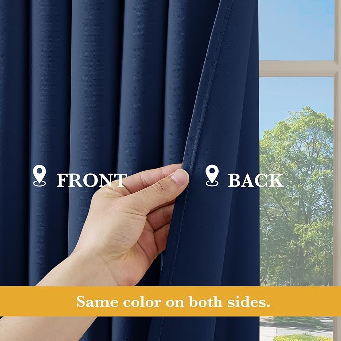 RYB HOME Blackout Thermal Insulated Curtains, Portable Curtain - Image 5